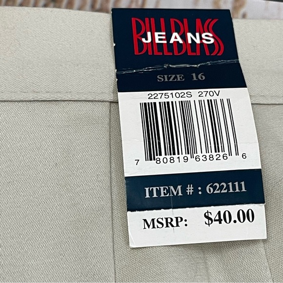 NWT, Vintage Bill Blass Khaki Slacks, Side Zip, Stretch. Size 16 - Picture 6 of 9